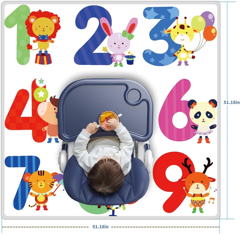 zonBroth High Chair Splash pad, 51" 51 Non-Slip Waterproof Multi-Purpose Splash pad, Washable Splash pad for high Chair Floor Protection Table Cloth Portable Early Education Picnic Play mat (2) - Image 3